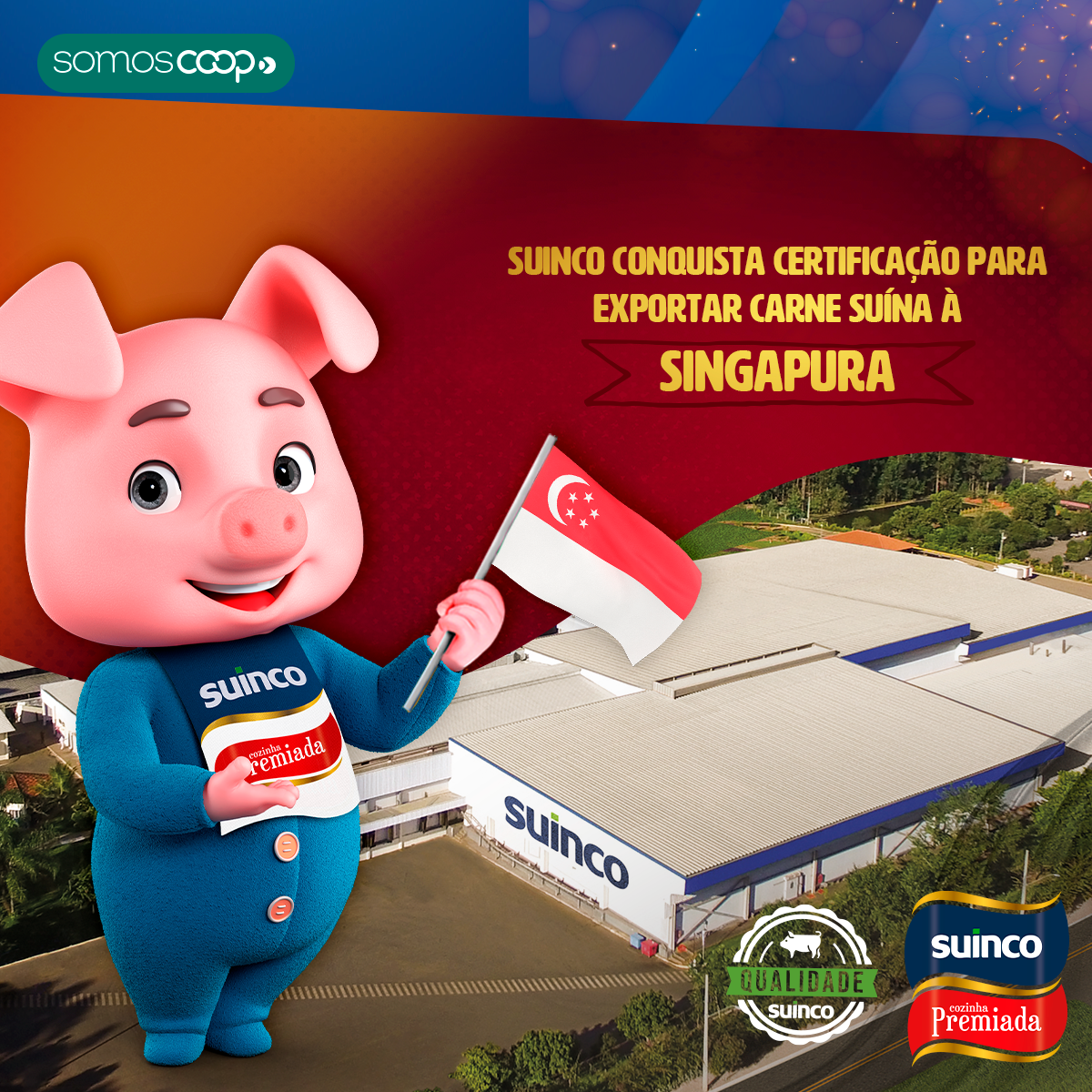 Suinco Conquista Certificação para Exportar Carne Suína à Singapura